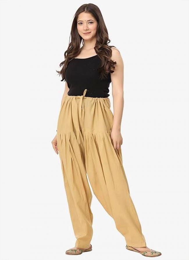 Rayon Beige Festival Wear Pleated Patiala Pants